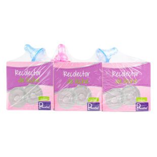 3 Recolectores De Leche Materna Cristal + 3 Chupos