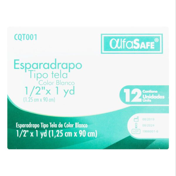 Esparadrapo Tela Alfa Blanco 1/2 1 Yd 12 Uds