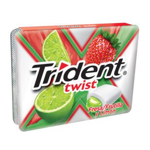 Chicle Trident Twist Fresa Frut Y Limón 10 Unidades