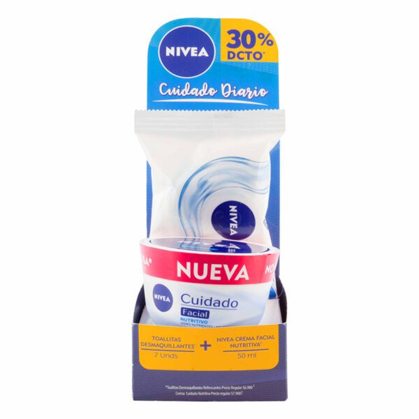 Crema Nivea Cuidado Nutritivo 50 Ml + Toalla Nivea 30%Dcto - Imagen 2