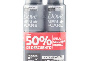2 Desodorantes Dove Spray Men Car 89 Gr 50% Descuento Segunda Unidad