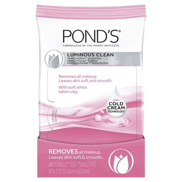 Toalla Desmaquilladora Ponds Luminous Clean 28 Unidades