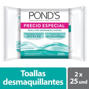 2 Toallitas Desmaquillantes Ponds 25 Unidades Precio Especial