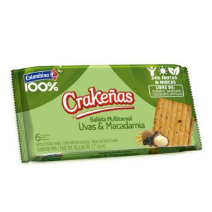 Galleta Crakeñas Uvas Macadamia 6 Unidades