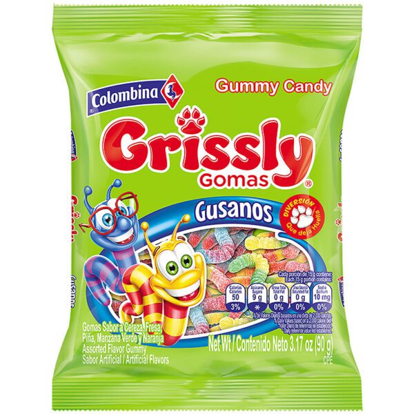 Gomas Grissly Gusanos 90 Gr - Imagen 2