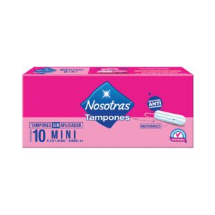 Tampones Nosotras Íntimo Mini Sin Aplicador 10 Unidades