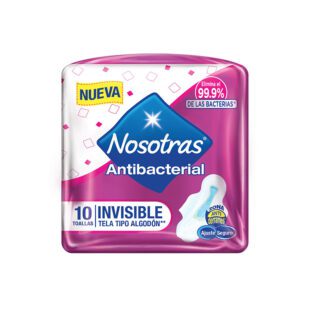 Toalla Nosotras Invisible Antibacterial 10 Unidades