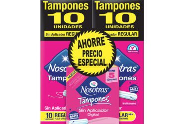 2 Tampones Nosotras Digital Regular 10 + Mini 5 Ahorro Precio Especial