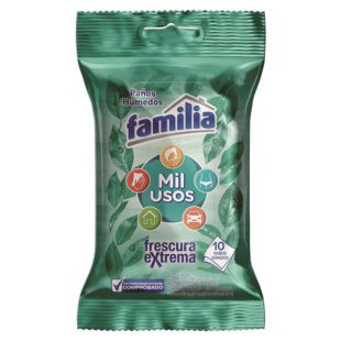 Pañitos Húmedos Familia Mil Usos Frescura Extrema 10 Unidades