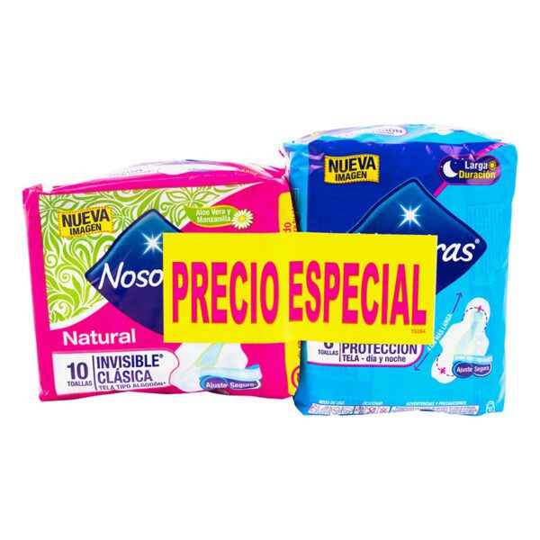 Toalla Nosotras Invisible Clásica 10 Unidades + 6 Toallas Extra Protección - Imagen 2