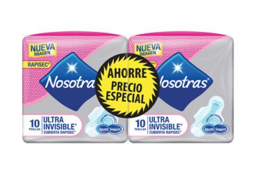 2 Toalla Nosotras Ultrainvisible Rapisec 10 Unidades Precio Especial
