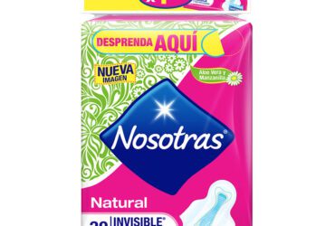 Toalla Nosotras Natural Invisible Clásica Tela 30 Unidades