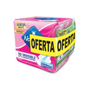 Toalla Nosotras Invisible Rapigel 10 Unidades + 5 Protectores