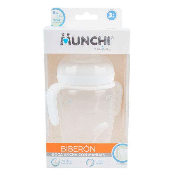 Biberón Munchi Magical Boca Ancha Con Manija 8 Oz