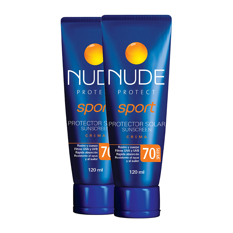 2 Bloqueador Nude Protect Spf 70 Sport 120 Ml