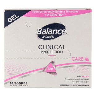 Desodorante Balance Gel Mujer Protección Clinical 16 Sobres + 2 Sobres M