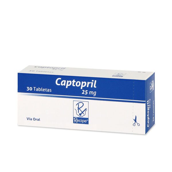 Captopril 25 Mg 30 Tabletas Rc