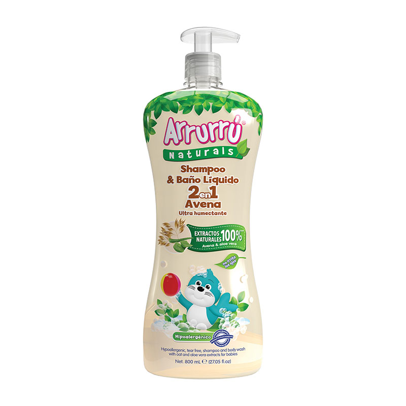 Shampoo Y Baño Arrurru Naturals 2En1 Avena 800Ml - Imagen 2
