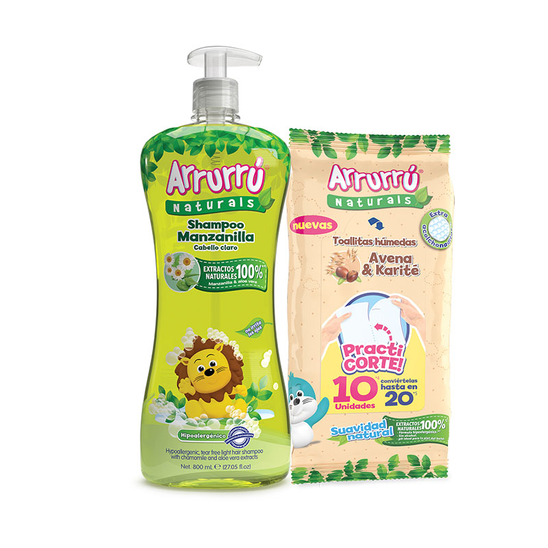 Shampoo Arrurru Manzanilla 800 Ml + Toallitas 10 Unidades Súper Oferta - Imagen 2