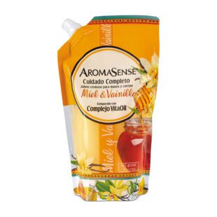 Jabón  Líquido Aromasense Miel Y Vainilla 400 Ml