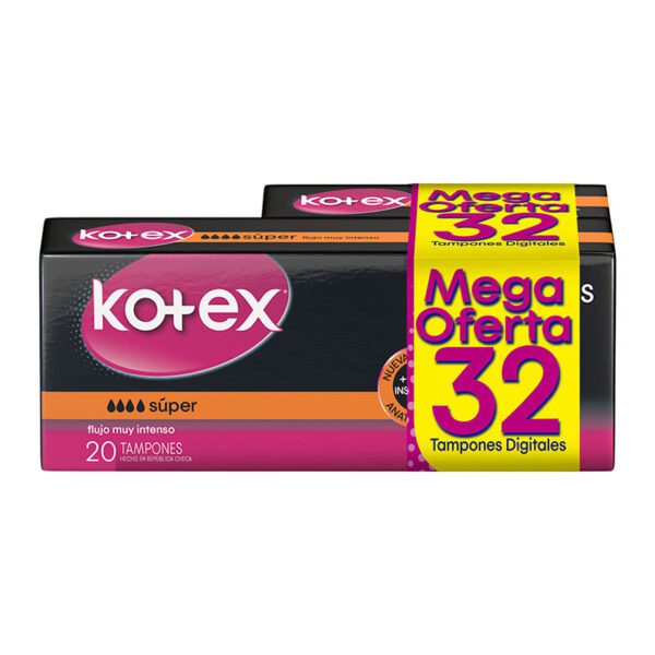 Tampones Kotex Evolution Digital Súper 20 Unidades + 10 Mo - Imagen 2