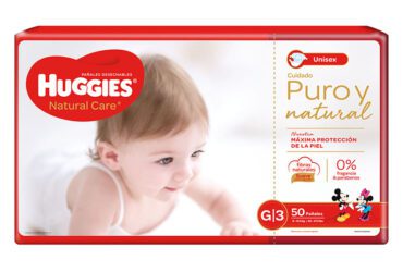 Pañal Huggies Natural Care Unisex Grande Etapa 3 50 Unidades