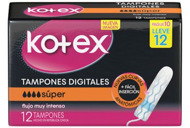 Tampones Digitales Kotex Super Pague 10 Lleve 12