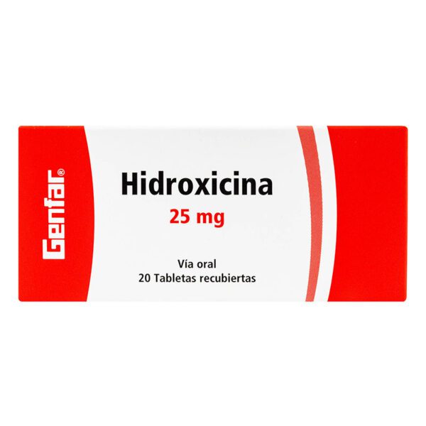 Hidroxicina 25 Mg 20 Tabletas Gf