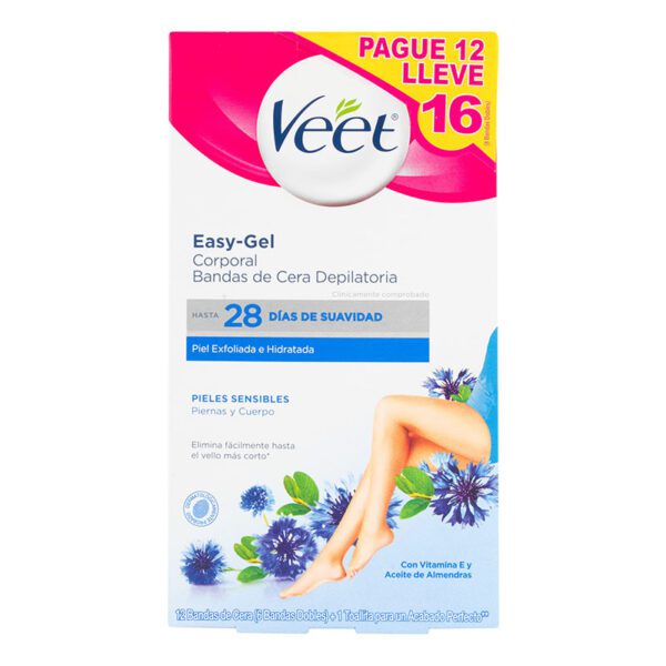 Veet Bandas Piel Sensible Pague 12 Lleve 16
