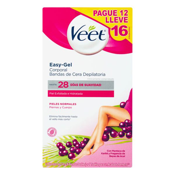 Veet Bandas Piel Normal Pague 12 Lleve 16 - Imagen 2