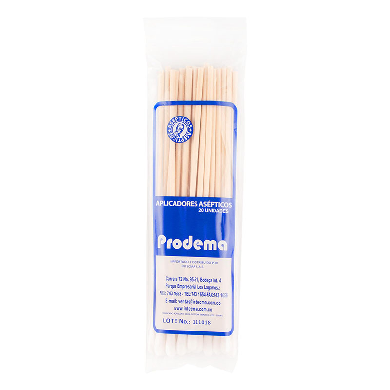 Aplicador Prodema Algodon Madera 20 Uds - Imagen 2