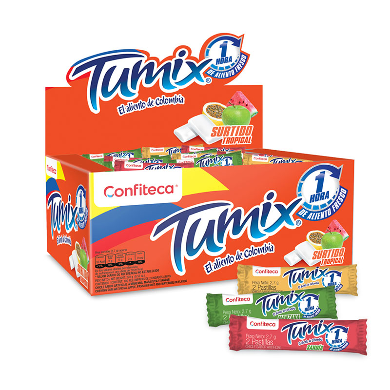 Chicle Tumix Tropical 2 Pastillas 100 Unidades - Imagen 2