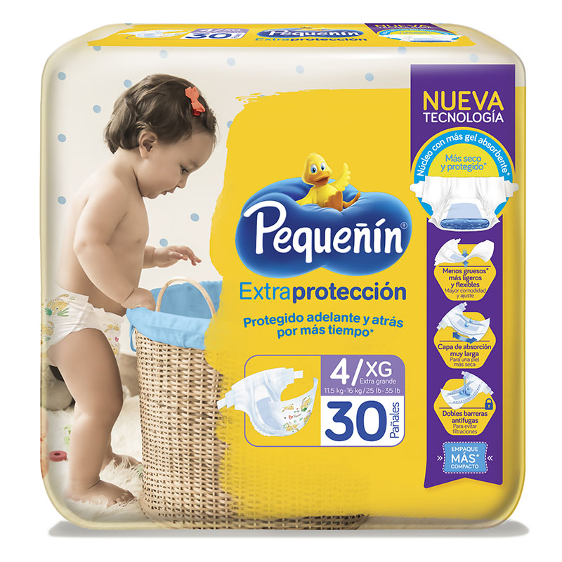 Pañal Pequeñin Extra Protección Etapa 4 30 Unidades