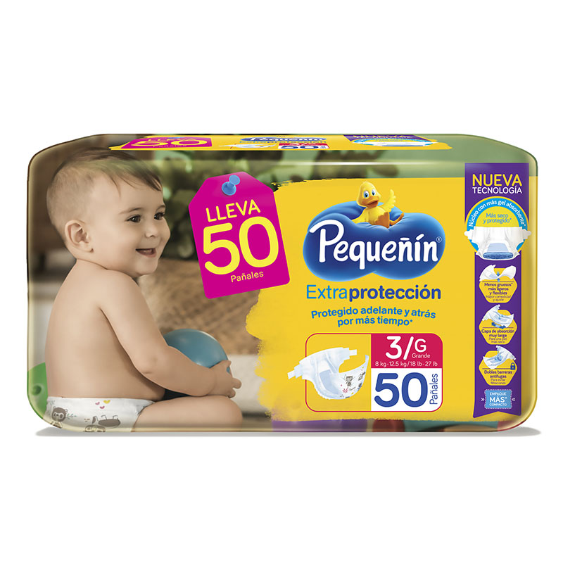 Pañal Pequeñin Extra Protección Etapa 3 50 Unidades - Imagen 2