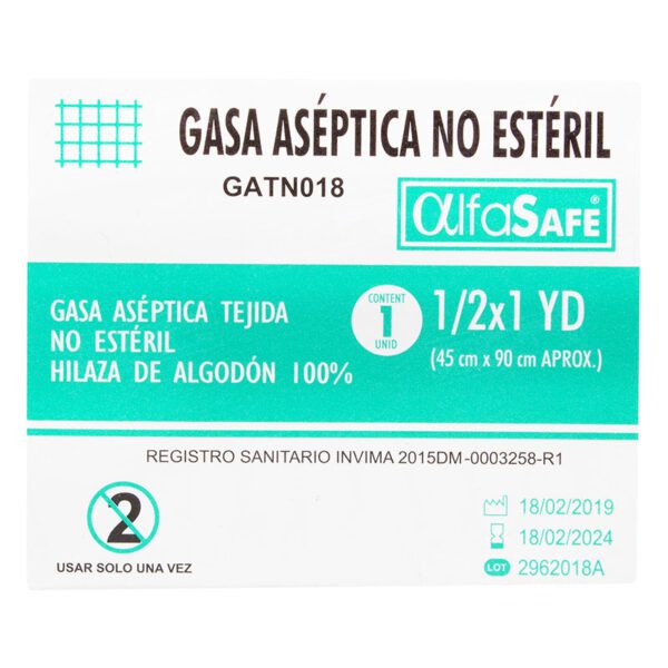 Gasa Alfa Aseptica 1/2X1