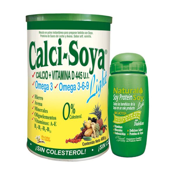 Calci-Soya Light Vainilla 400.G+Botilito - Imagen 2