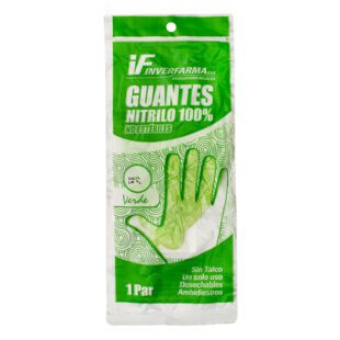Guante De Nitrilo Verde L 2 Uds Inverf.