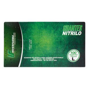 Guante De Nitrilo Verde L 100 Uds Inve.