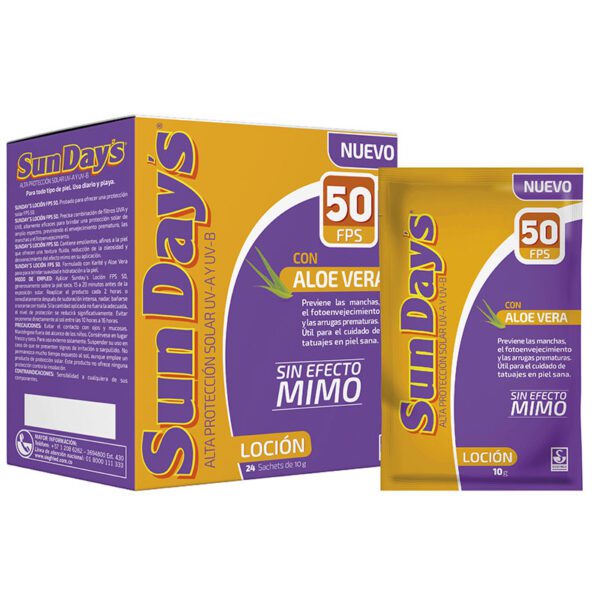 Protector Solar Sundays Kar Aloe Fps 50 Loción 24 Sobres