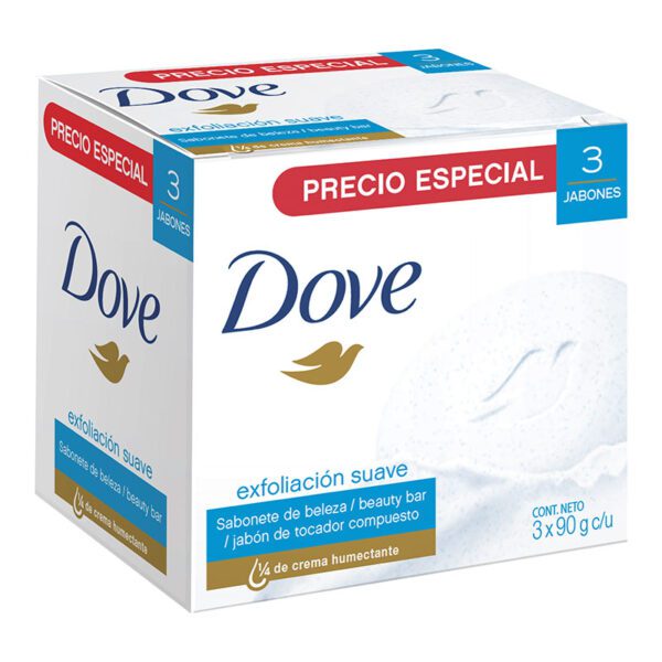 3 Jabones Dove Exfoliación 90 Gr - Imagen 2