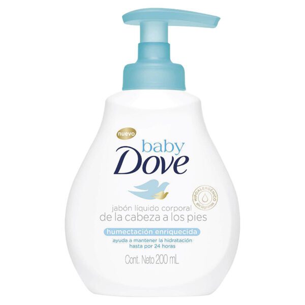 Jabón Dove Baby Líquido Humectación Enriquecida 200 Ml - Imagen 2